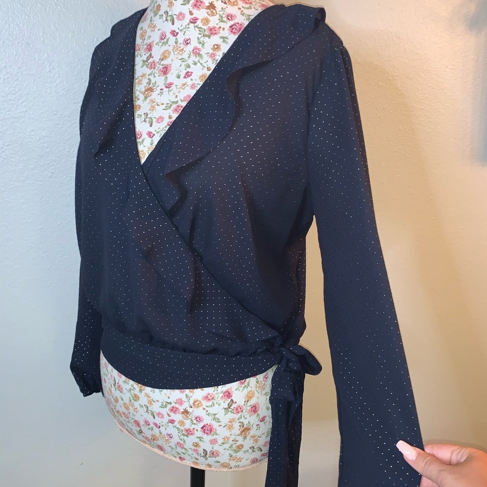 Navy sequined top